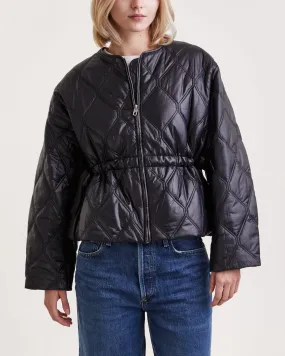 Ganni   Jacket Shiny Quilt Black 